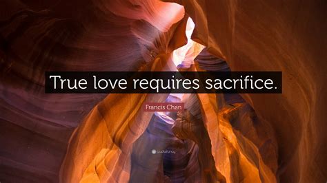 Francis Chan Quote: “True love requires sacrifice.”