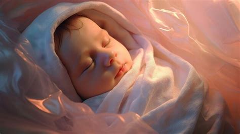 Premium AI Image | Cute smiling newborn child sleeping peacefully