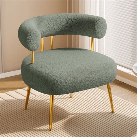 Amazon.com: INZOY Mid Century Modern Accent Chair with Velvet Fabric ...