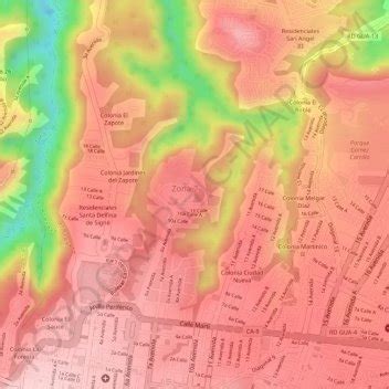 Mapa en Relieve topographic map, elevation, terrain