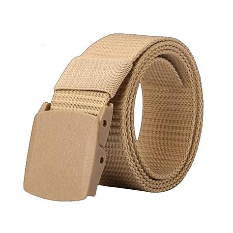 Men Belt Nylon Belt Webbing Canvas Outdoor Web Belt with Plastic Buckle ...
