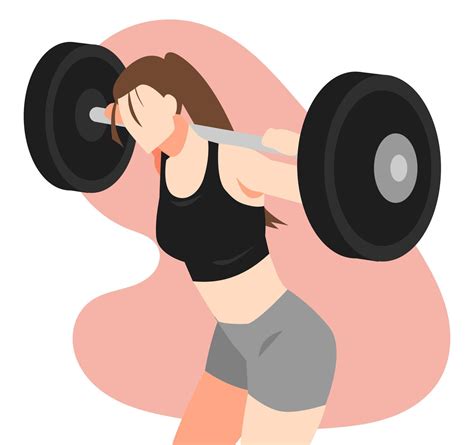 ilustración de mujer en ropa deportiva haciendo levantamiento de pesas ...