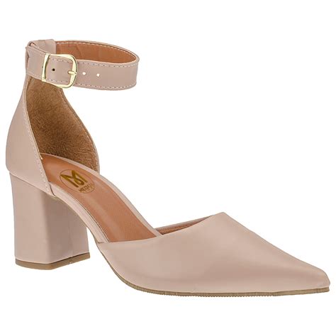 Sapato Social Feminino - Sapato Feminino Social Bico Fino Scarpin Elegante Tira Salto Quadrado ...