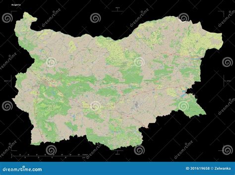 Bulgaria Shape on Black. Topo Standard Stock Illustration ...