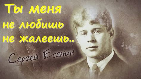 Ты меня не любишь, не жалеешь.Сергей Есенин - YouTube