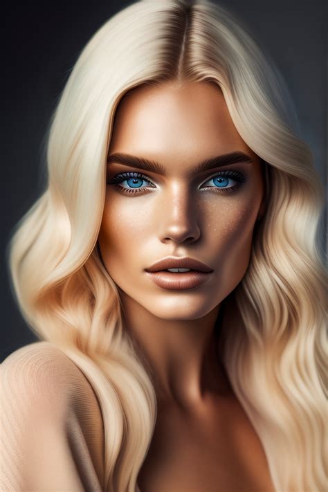 Lexica - A photo full body of a beautiful blonde woman with freckles