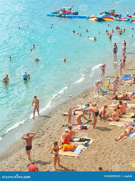 Crowded Crimea beach editorial image. Image of coast - 83499325