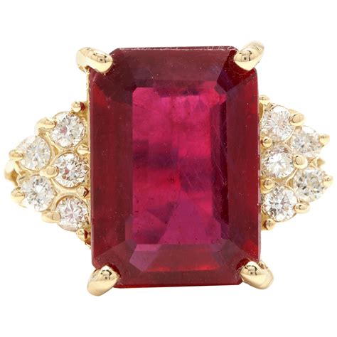 1.96 Carat Vivid Top Gem Natural Bright Red Ruby Diamond Ring 14 Karat