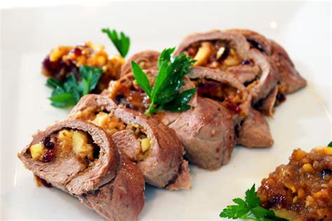 Pork Tenderloin, Roasted String Beans, Sautéed Squash, and Blueberry