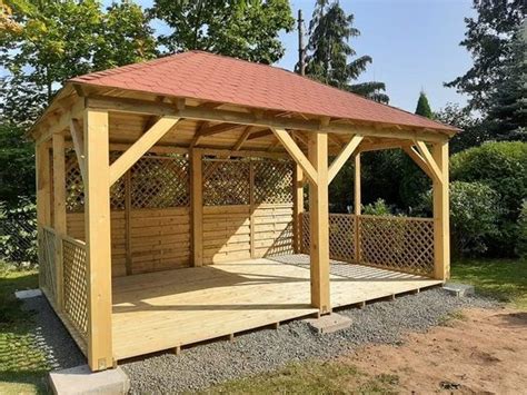HOLZ-PAVILLON VIKTORIA 290X490 CM- PFOSTENSTÄRKE BSH 14X14 | Pergolalar ...