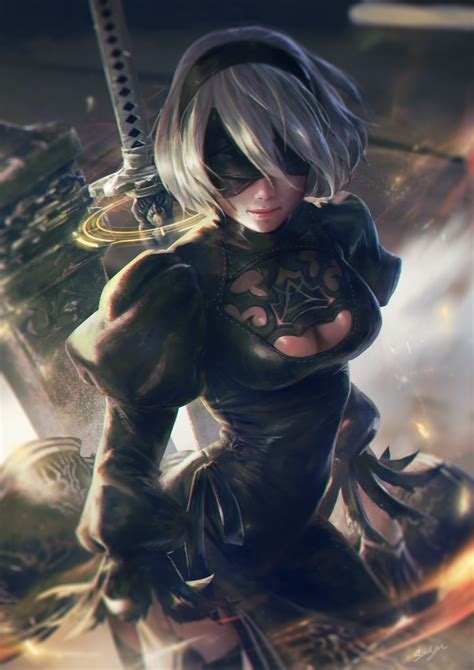 Wallpaper : Nier Automata, 2B Nier Automata, warrior, sword 1920x2716 ...