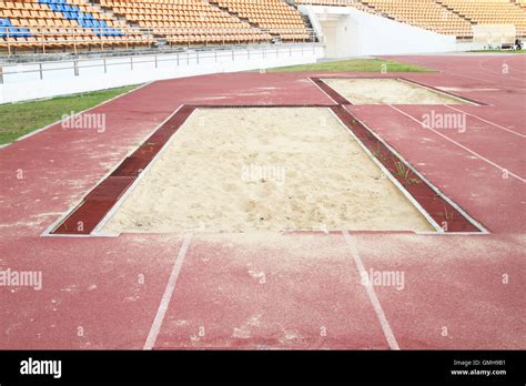 long jump pit Stock Photo - Alamy