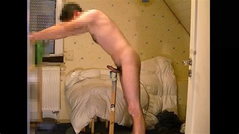 Homemade Stand Fleshlight Vibrator Masturbation: German Gay Amateur
