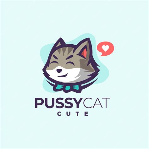 Premium Vector | Cute pussy cat logo design