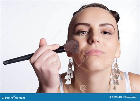 Applying Makeup To the Face Stock Photo - Image of beige, apply: 39766482