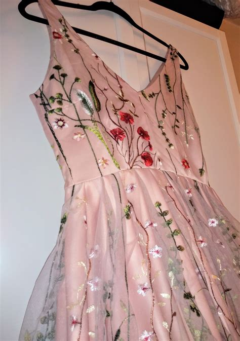 Embroidered Tulle Dress Floral Wedding Dress Floral Gown - Etsy