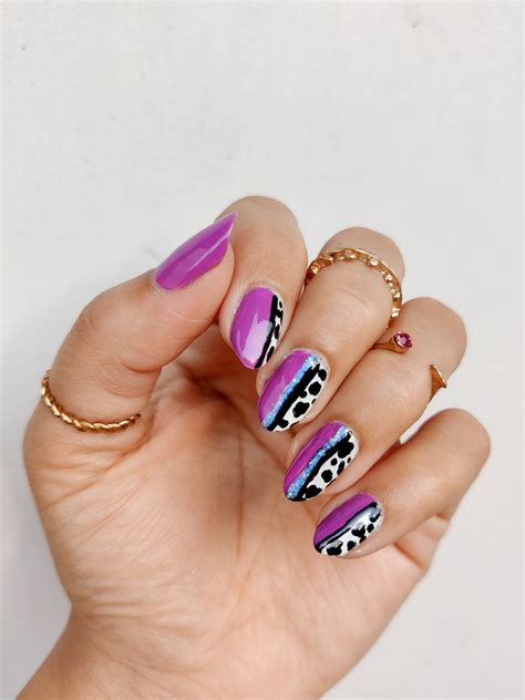 Colorful Cow Print Nail Art Design Tutorial | Easy Summer Nails For Beginners