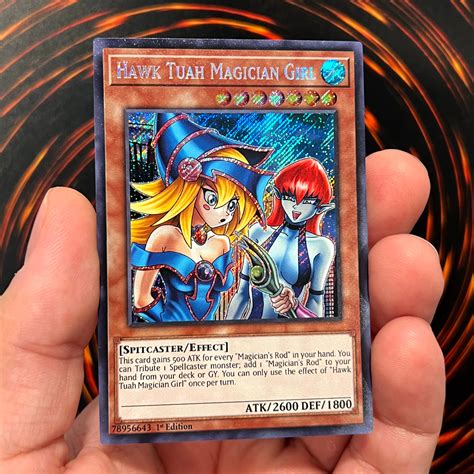 Hawk Tuah Magician Girl - Custom Holographic Card - Etsy
