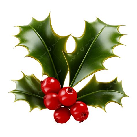 Holly Berry With Leaves Isolated, Holly Berry With, Leaves Isolated PNG