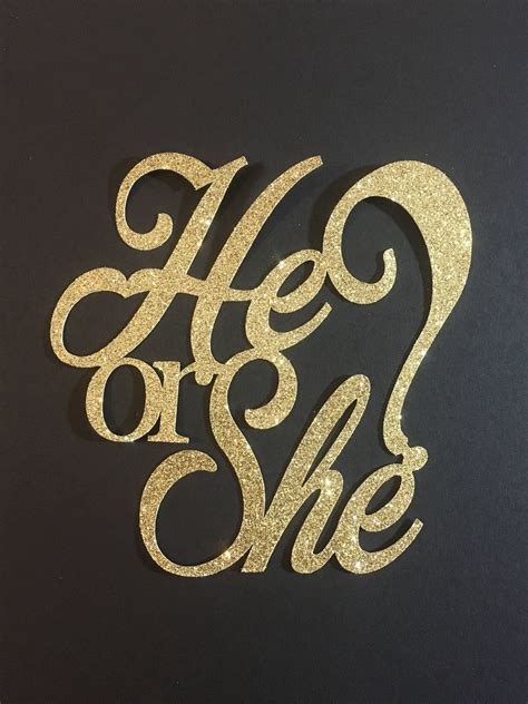 He or She cake topper baby shower gender reveal cake