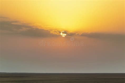 Sunrise in the Desert in Direction To the Abu Simbel Temples Stock ...