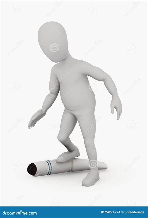 Cartoon Character with Cigarette - Stop Smoking 1 Stock Illustration ...