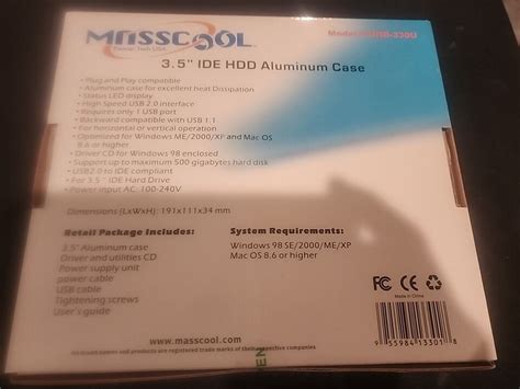 Masscool UHB-330U 3.5” IDE Hard Drive Enclosure | eBay