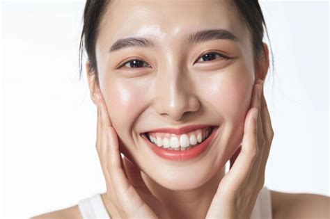 Premium Photo | Asian beauty cosmetic skincare model white background