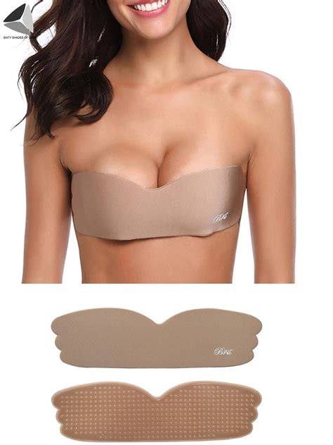 PULLIMORE Womens Backless Invisible Bras One Piece Self-Adhesive Push