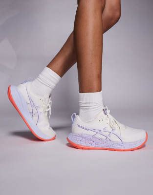 asics gel cumulus  tokyo running trainers   white  purple asos