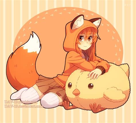 Menina Raposa Anime - DAV-19 | Raposa fofa, Anime kawaii, Anime meninas