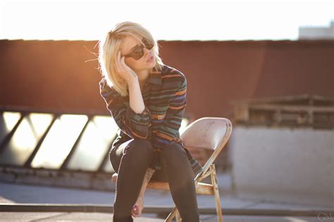 blonde, women outdoors, Alysha Nett, women, model, women with shades