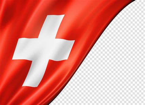 Bandera suiza aislado en bandera blanca | Archivo PSD Premium