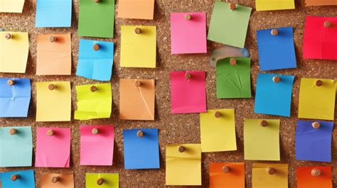 Cork Board With A Pinned Colored Blank Notes Background, Board, Cork ...