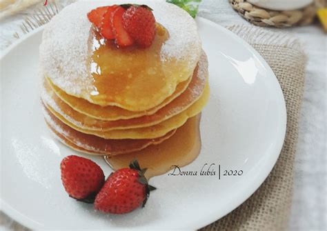 resep fluffy pancake oleh donna lubis cookpad