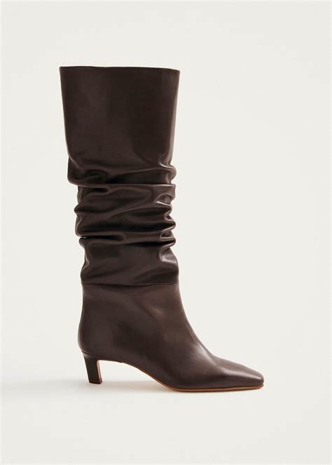 Kalila Brown Leather Boots | ALOHAS