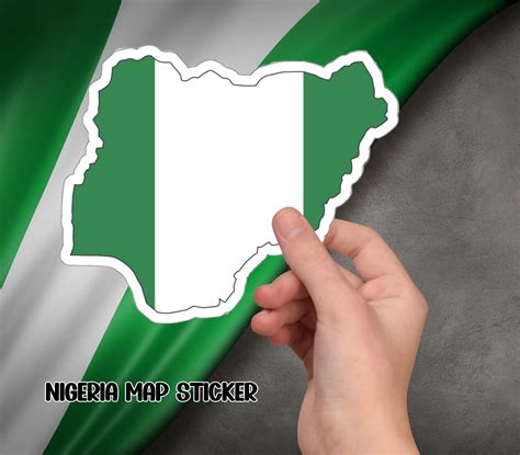 Nigeria Map Sticker, Travelers' Souvenir, Colorful Nigeria Map Decal
