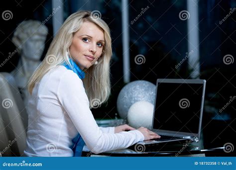 Chat girl stock photo. Image of sitting, wireless, internet - 18732358