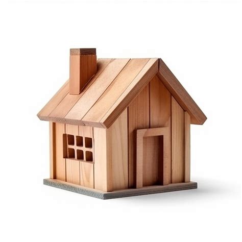 Premium AI Image | Small wooden toy house isolated on white with ...