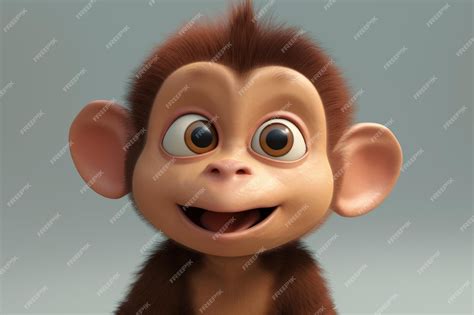 Premium AI Image | A monkey with a big brown eye and brown eyes is ...