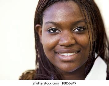 Real Black African Woman Smiling Portrait Stock Photo 505309087 ...