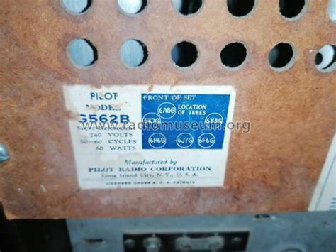 G562B Radio Pilot Electric Mfg. Co. Radio Corp.; Brooklyn NY, build ...