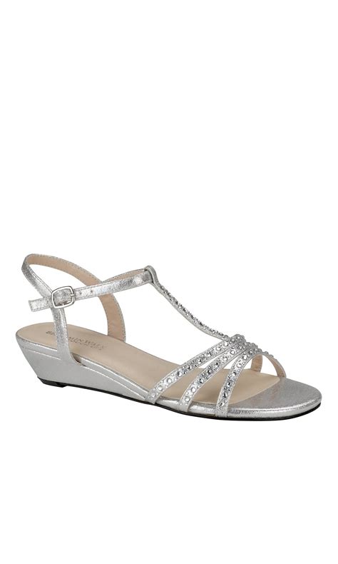 Hailey Silver Short Wedge Heel Prom Shoes 4550