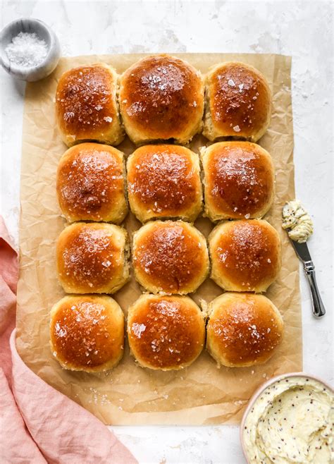 Honey Butter Dinner Rolls with Pineapple Mustard Butter - Yes to Yolks