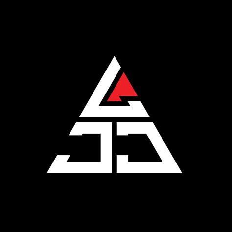 LJJ triangle letter logo design with triangle shape. LJJ triangle logo