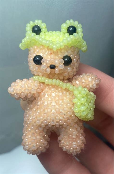 Мишка из бисера 💚