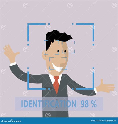 Biometric Facial Identification Stock Vector - Illustration of head