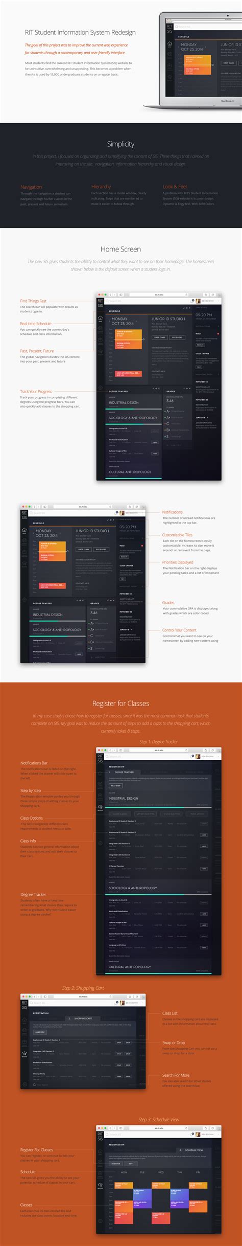 RIT Student Information System Website Redesign on Behance