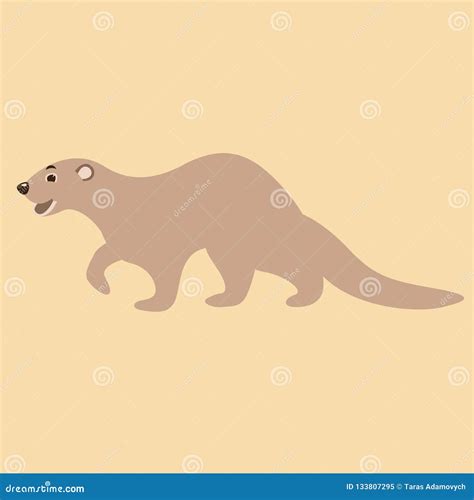Cartoon Mink Vector Illustration , Flat Style ,profile Stock Vector