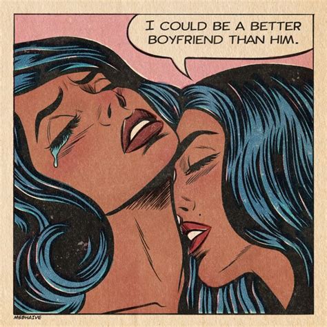 “Boyfriend” art print Vintage Lesbian, Lesbian Art, Cute Lesbian